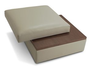 Apex Walnut Wood Swivel Ottoman